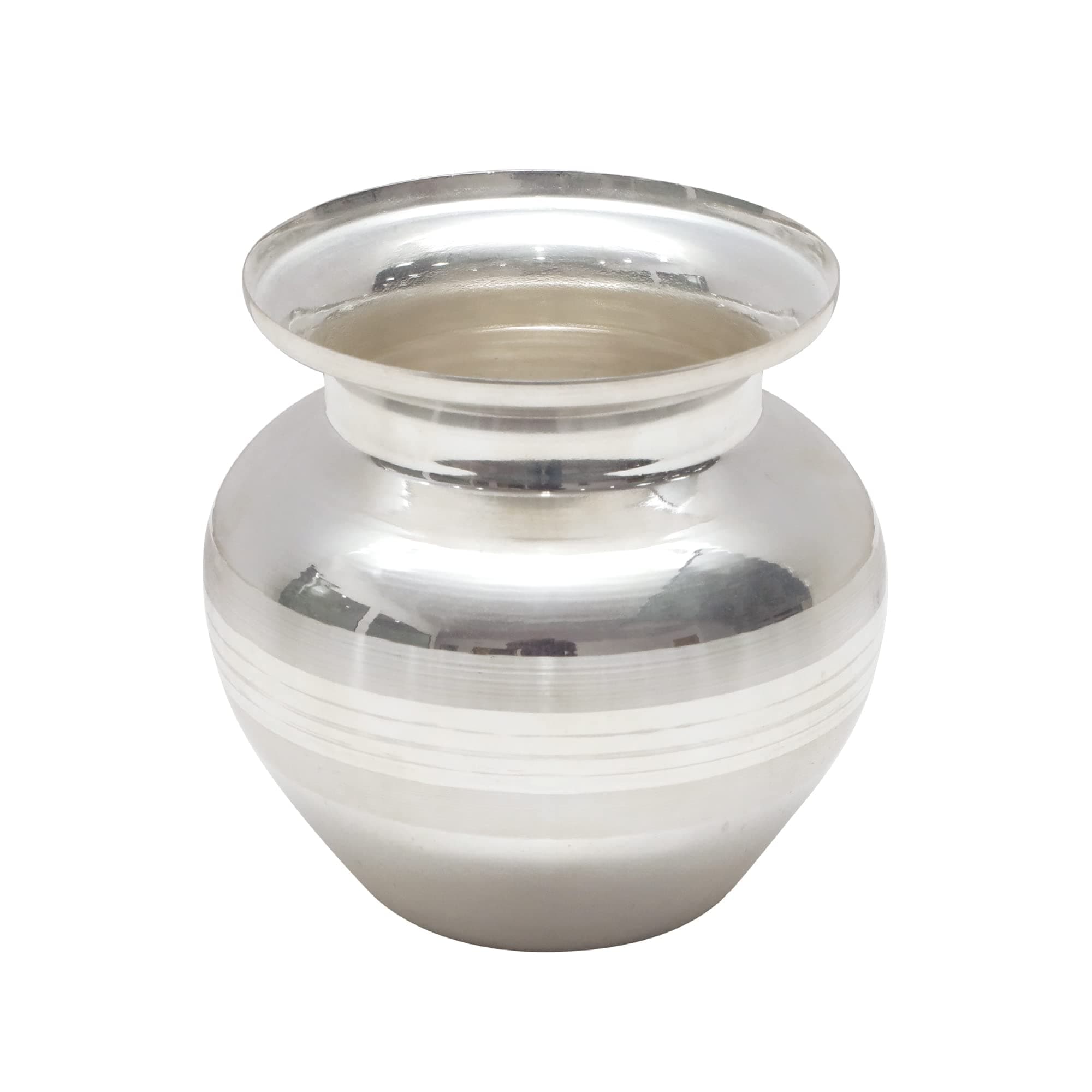 Shubhkart Silver Plated Kalash (Medium) - for Festival Ethnic Puja Thali for Diwali, Home, Temple, Office