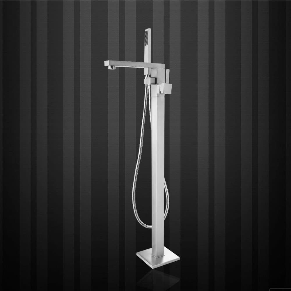 Ross Bathtub Faucet Torneira New Shower Set Floor Mounted Nickel Brushed Bathroom Basin Sink Brass Faucet,mixers &Taps