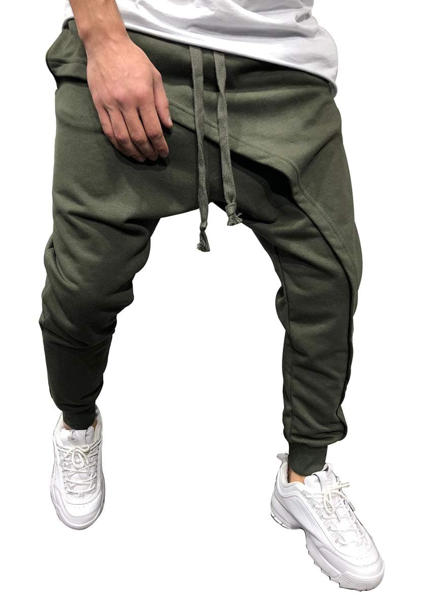 Eghunooye Mens Cotton Jogger Sport Harem Pants Stripe Fashion Slim Fit Drawstring Sweatpants Casual Tracksuit Bottoms