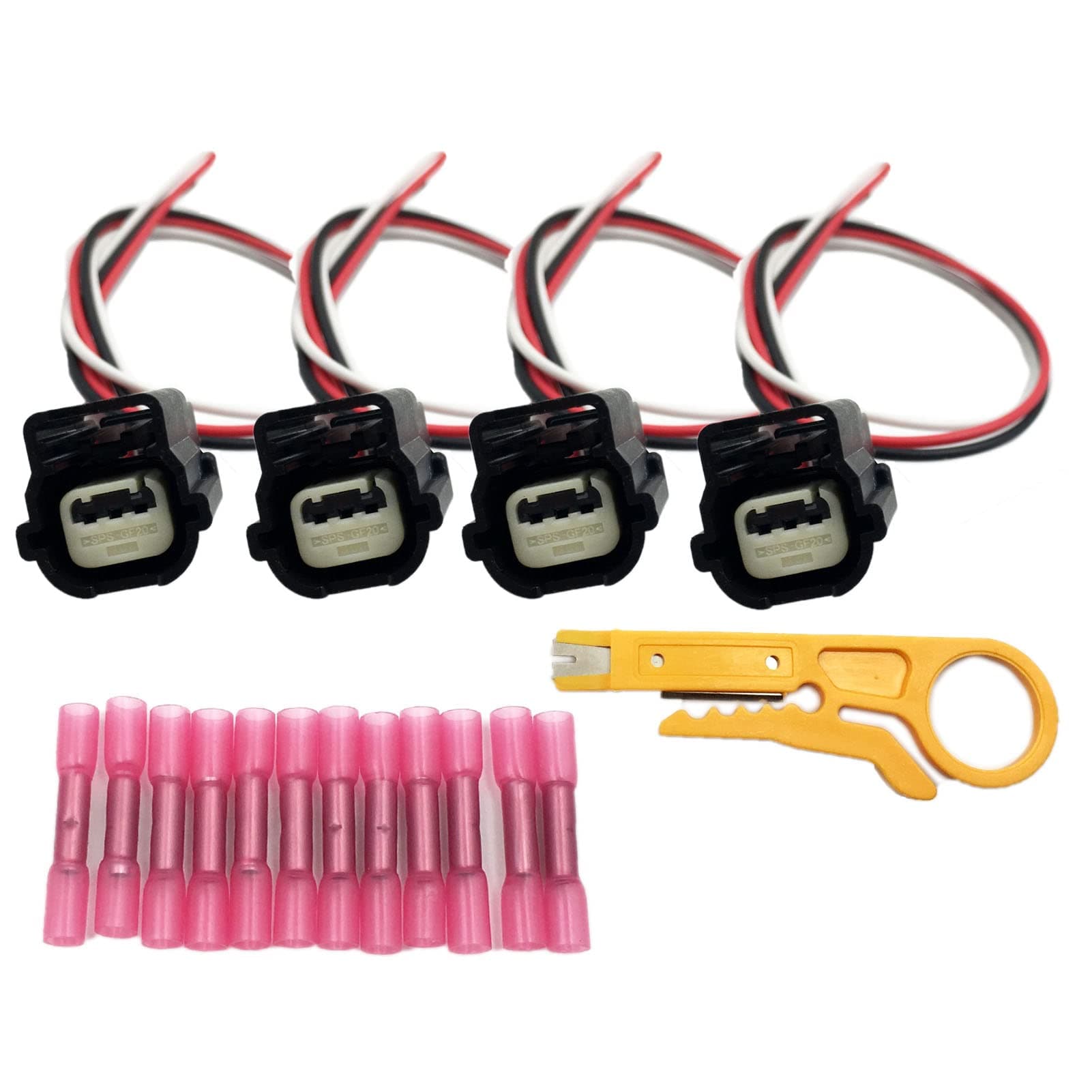 4Pcs Reverse Backup Parking Sensor Connector (Parking Aid Sensor Harness) Compatible with Cadillac Buick Chevrolet 15239247 , 25962147 18880032 , 5961310