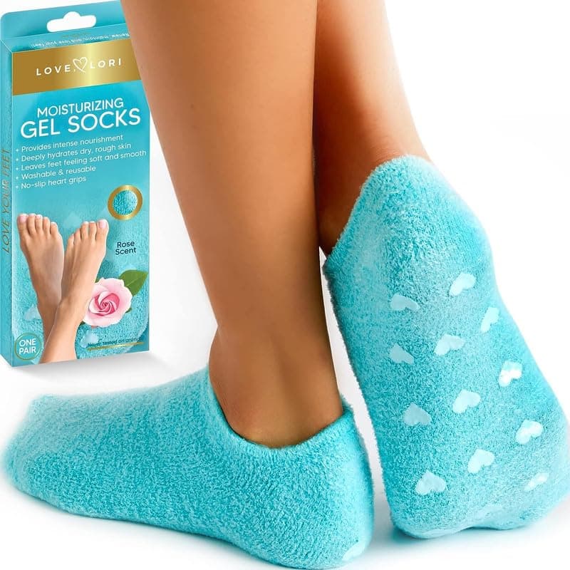 MAGICMAGIC Silicon Socks Heel for Crack Spa Gel Socks for Women and Men, Feet Protector Crack Heel Repair Socks with Moisturizing Natural Oil and Soften Skin Blue