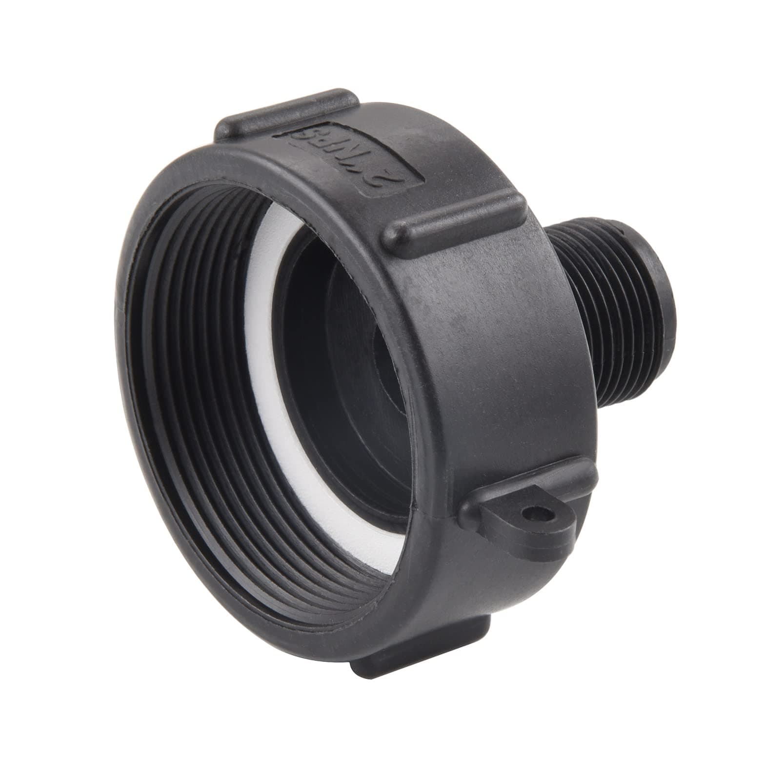 wantmatch 2" Fine Thread X 3/4" Male IBC Tote to Garden Hose Adapter, Plastic, Black, Adapter, Fitting, 4224944031