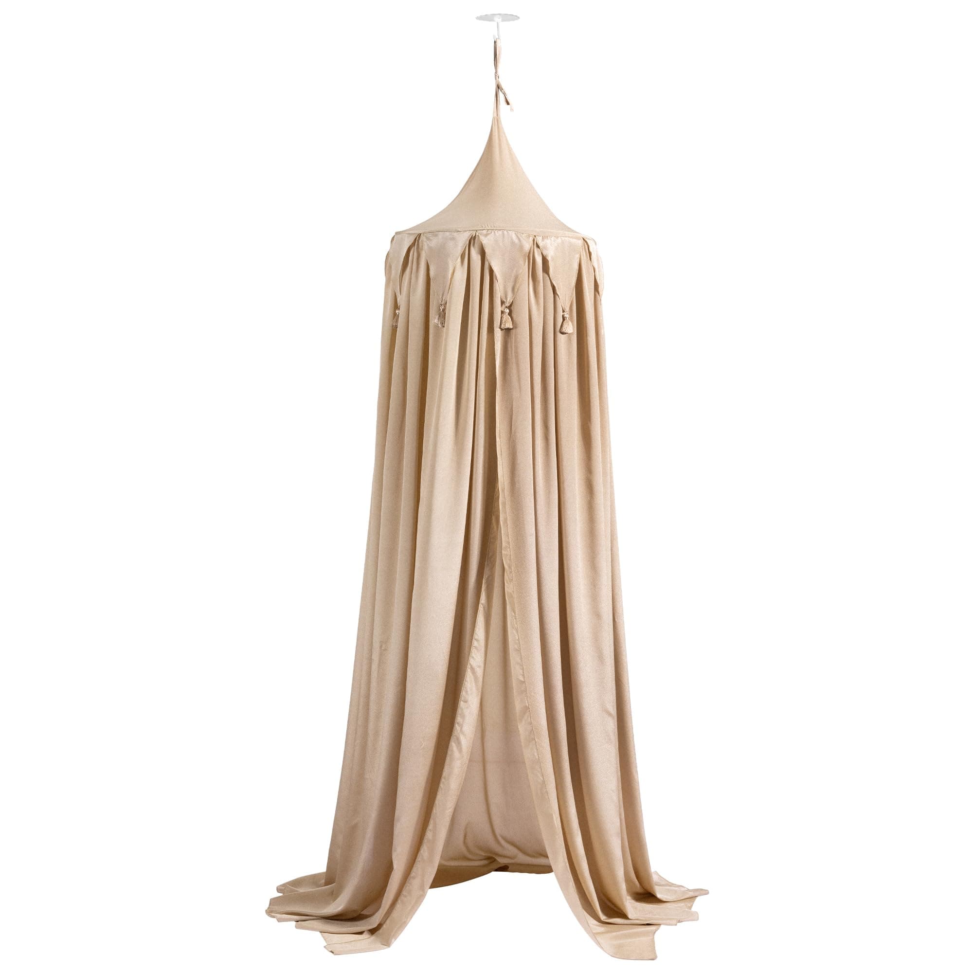 Navaris Bed Canopy for Children - Bed Canopy for Girls and Boys - Kids Bedroom, Baby Cot, Nursery, Reading Corner - Beige