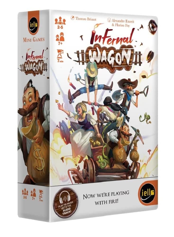 IELLO: Infernal Wagon - Quick Party Game, Complete Pre-Established Objectives to Prove Your Team Skill, Family Game, Ages 7+, 2-5 Players, 7 Minute Play Time