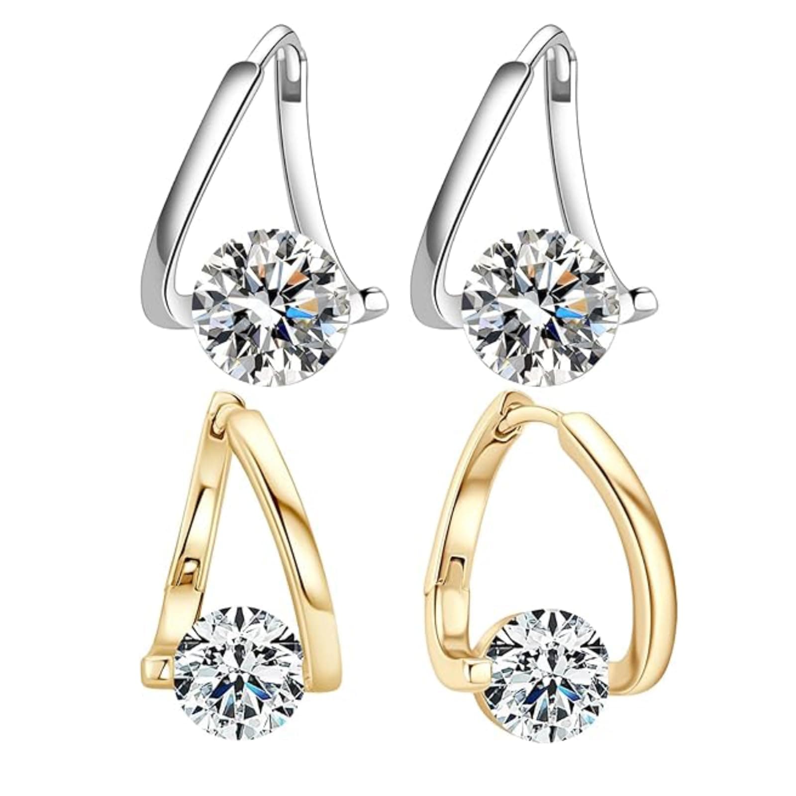 4 PCS Lymphvity Germanium Earrings Lymphatic Drainage Earrings for Women Lymphvity Magnetherapy Germanium Earrings Lymphatic Drainage Earrings Silver And Golden for Jewelry Gifts