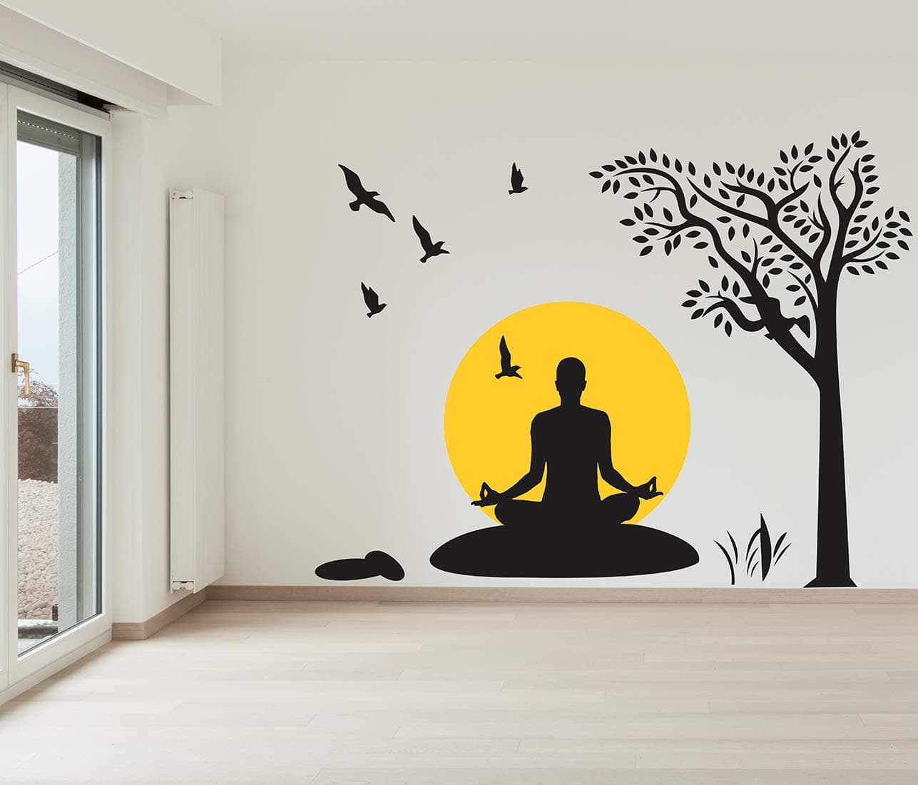 Wallstick Yoga wallstickers (Vinyl 110 cm x 90 cm)