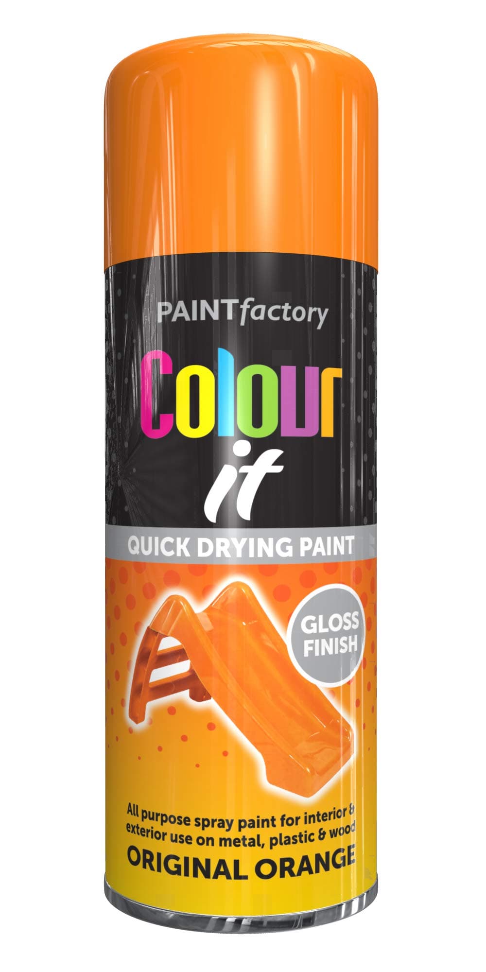 All Purpose Orange Gloss 400ML - Professional Satin Finish Spray Wood Color Paint