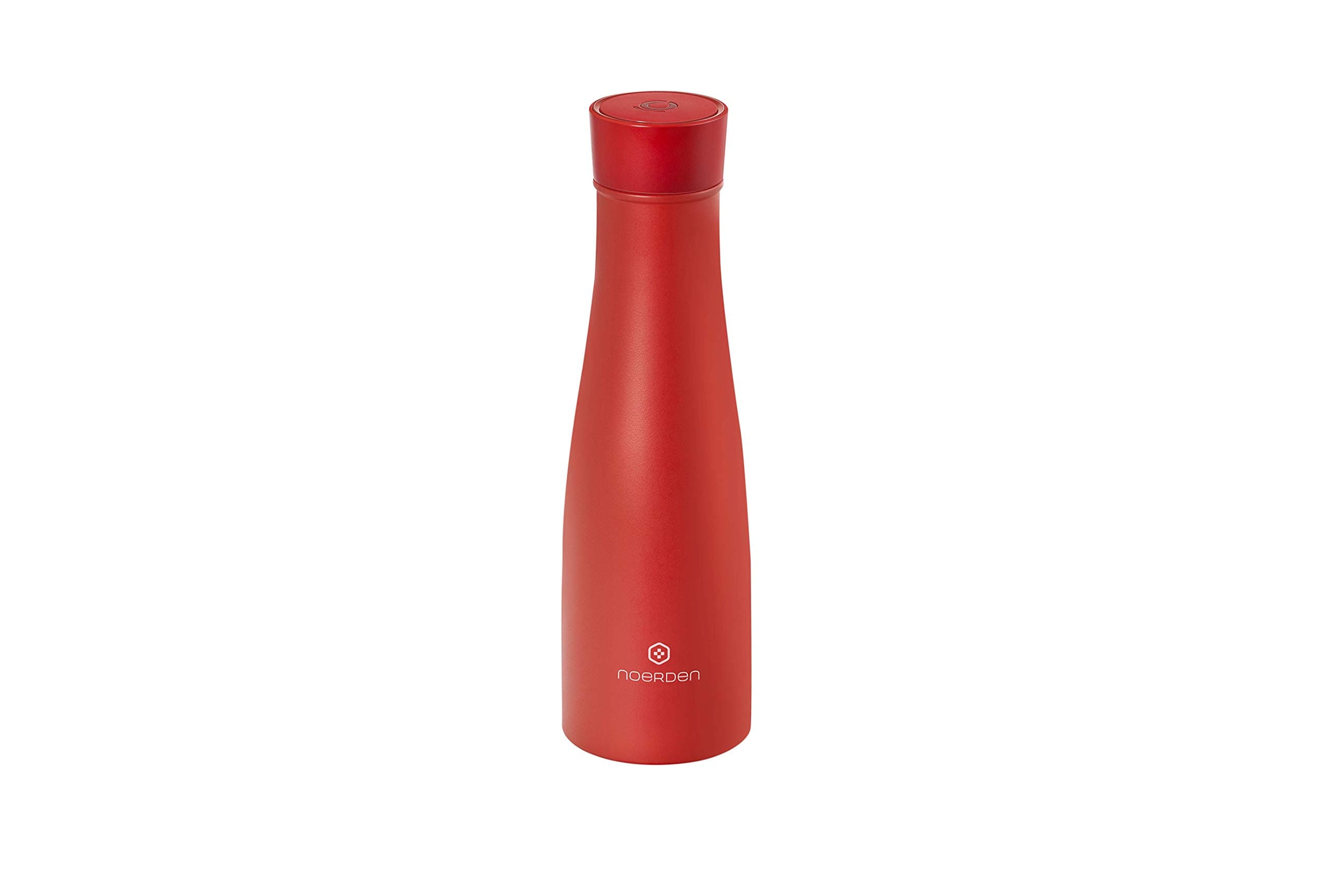NOERDEN LIZ 480mL - Smart Bottle - Red - Insulated 316 stainless steel smart bottle with built-in UV sterilization, hydration reminders and temperature range indicator