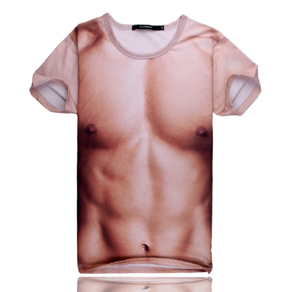 Men's 3D Printed Hip Hop Funky Round Neck Short Sleeve T-shirts 028 Small