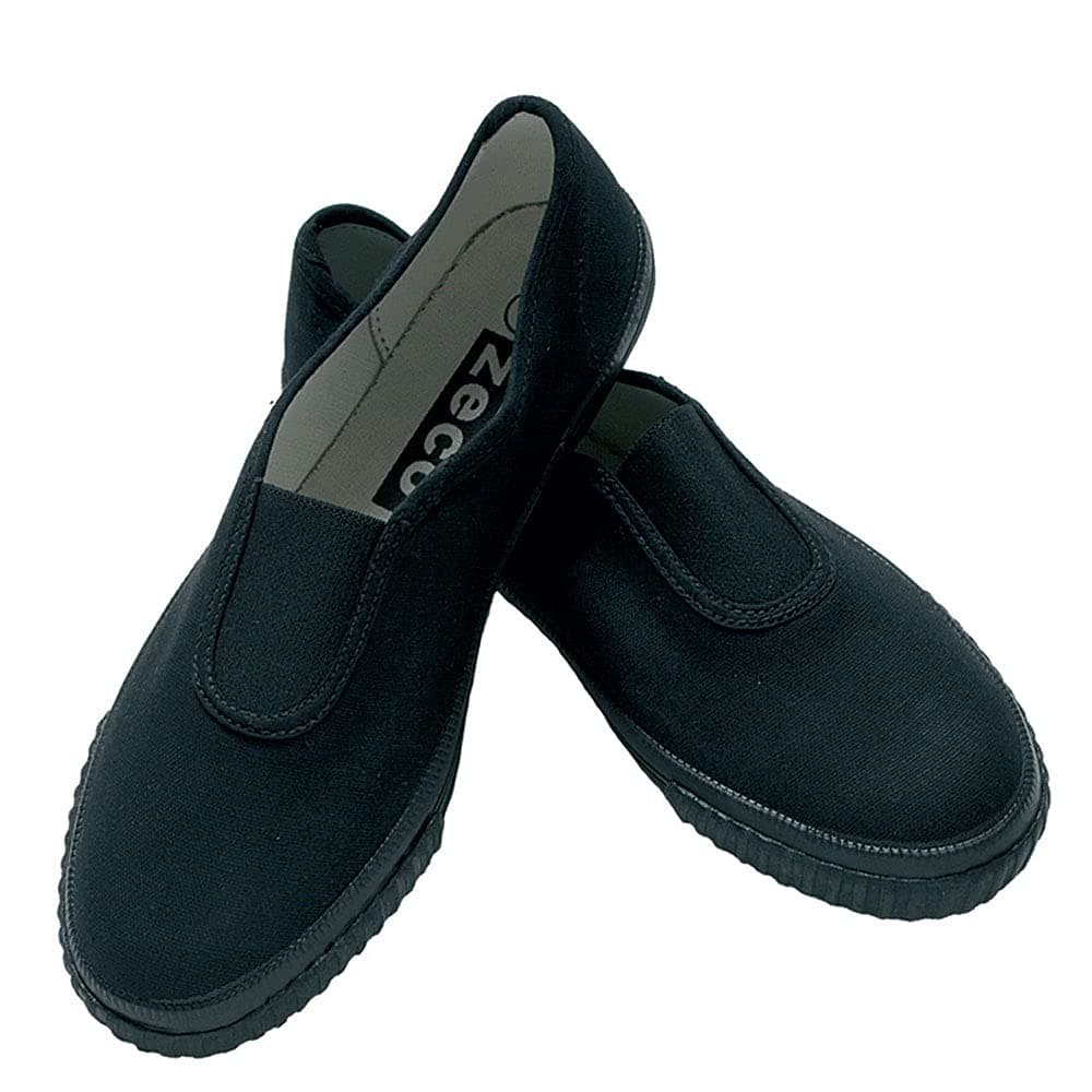 School Girls/Boys/Adults Black Gusset Slip On Plimsoles Plimsolls Pumps