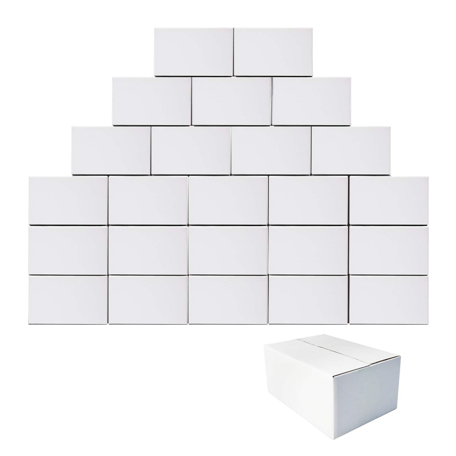PETAFLOP 10x7x5 Shipping Boxes, White Corrugated Mailing Cardboard Box for Packing Small Business, 25 Pack