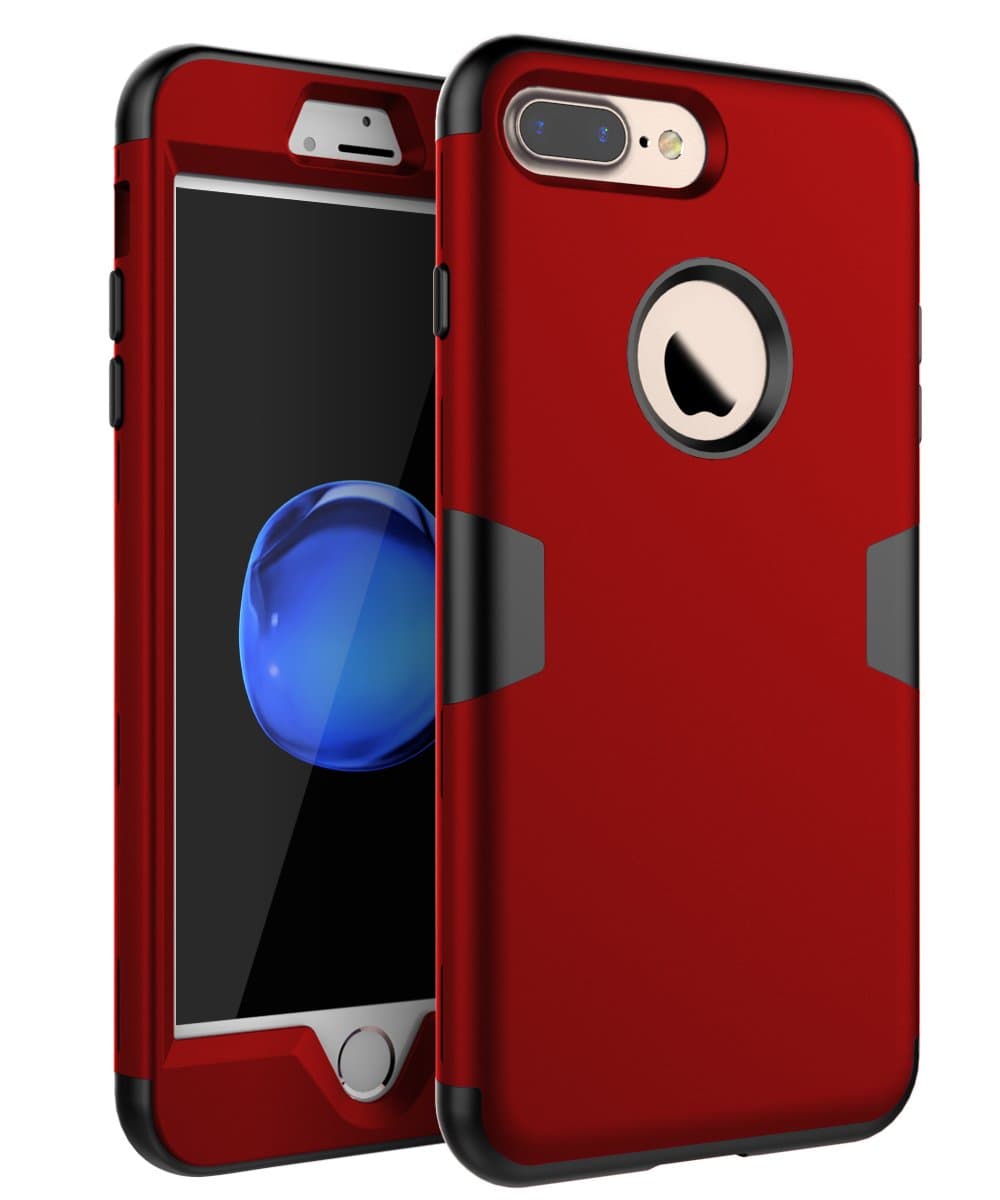 Shockproof Case for iPhone 7 Plus,Sturdy and Durable and Slim Fit Case,Red Black