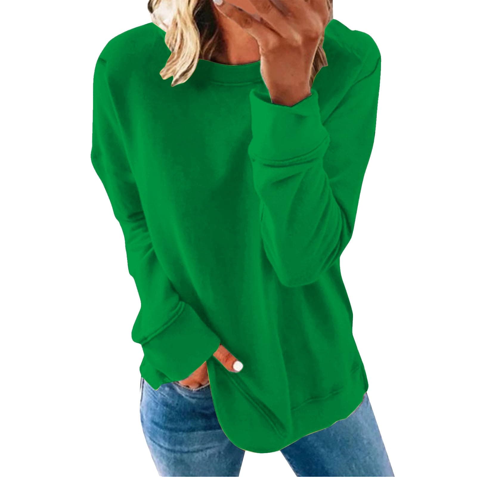 Fall Clothes for Women 2024,Women's Casual Sweatshirt Crewneck Long Sleeves Pullover Tops Basic Oversized Hoodies