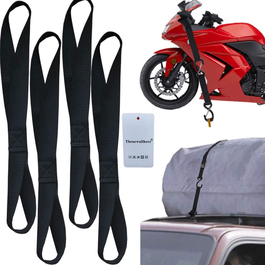 Soft Loop Tie Down Straps for Motorcycle Handlebar,Car,Cargo,Truck,Boat,UTV,ATV,TV,Dirt Bikes Secure Trailer.Heavy Duty Soft Loop Short Small Vehicle Moving Tie Down Straps,UV Resistant