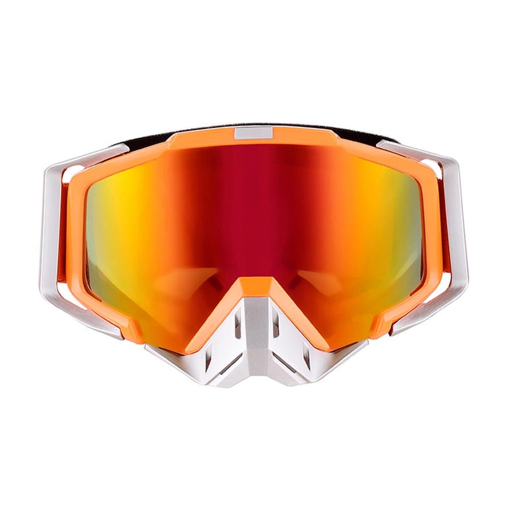 Hottong Motorcycle Motocross Off Road Dirt Bike Racing Safety Helmet Goggles with Screen Filter(LHP002,Orange)