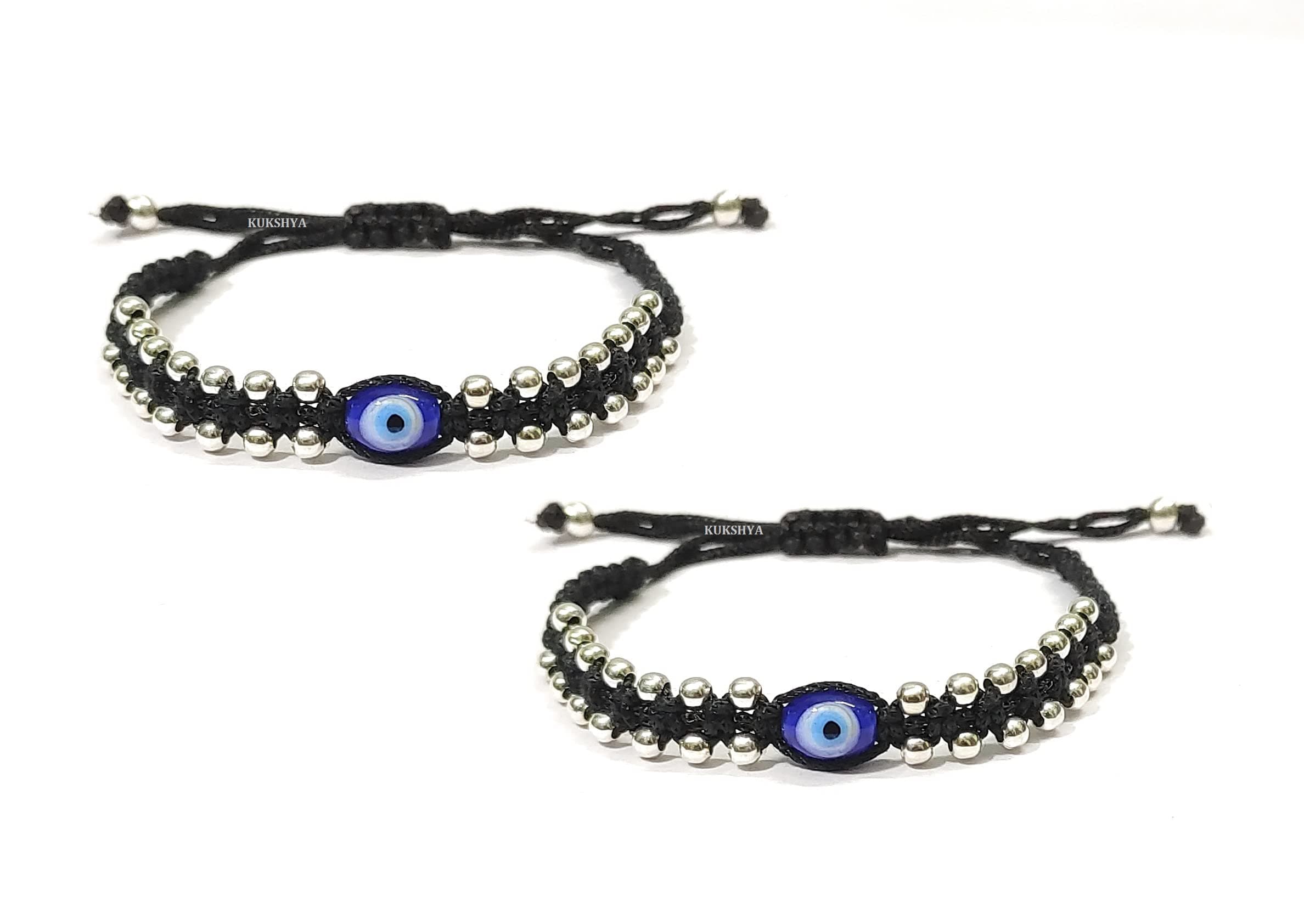 JEWELLERS 925 Sterling Silver Evil Eye Nazariya Black Thread Handmade Bracelet/Anklet Both for New Born Baby Boy & Baby Girls (BABY BRCT 009)