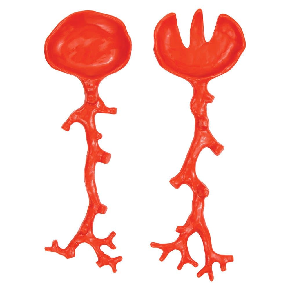 MADHOUSE Salad Servers, 12.5", Opaque Orange
