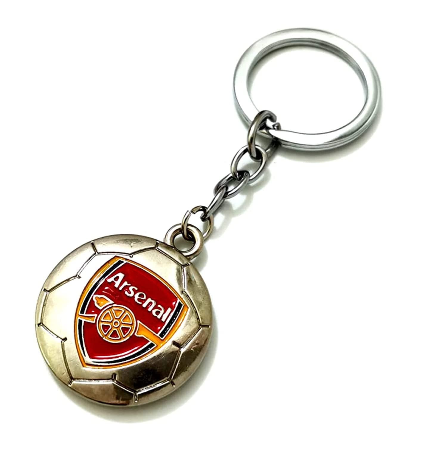 AUGEN Premium Football Shaped Metal Keychain Arsenal Football Club For Car & Bike Gifting With Key Ring Anti-Rust (Pack Of 1)