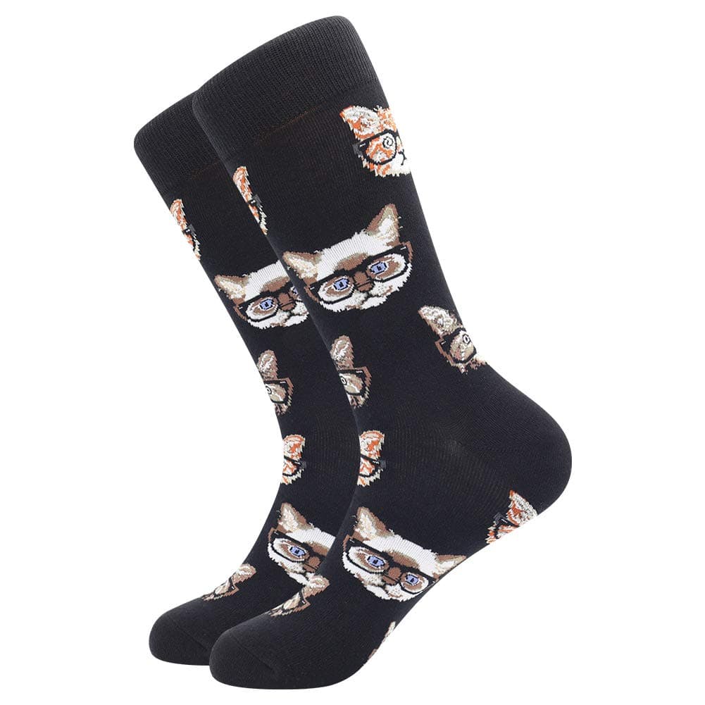 Men's Fun Dress Socks, Crazy Christmas Socks Colorful Funky Novelty Funny Casual Cotton Office Birthday Socks for Men Dad