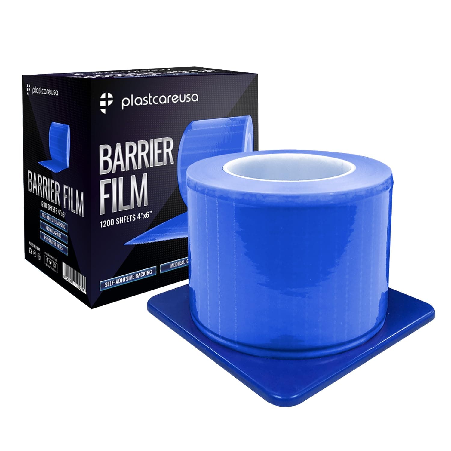 PlastCare USA Barrier Film, 4" X 6", 1200 Sheets Blue