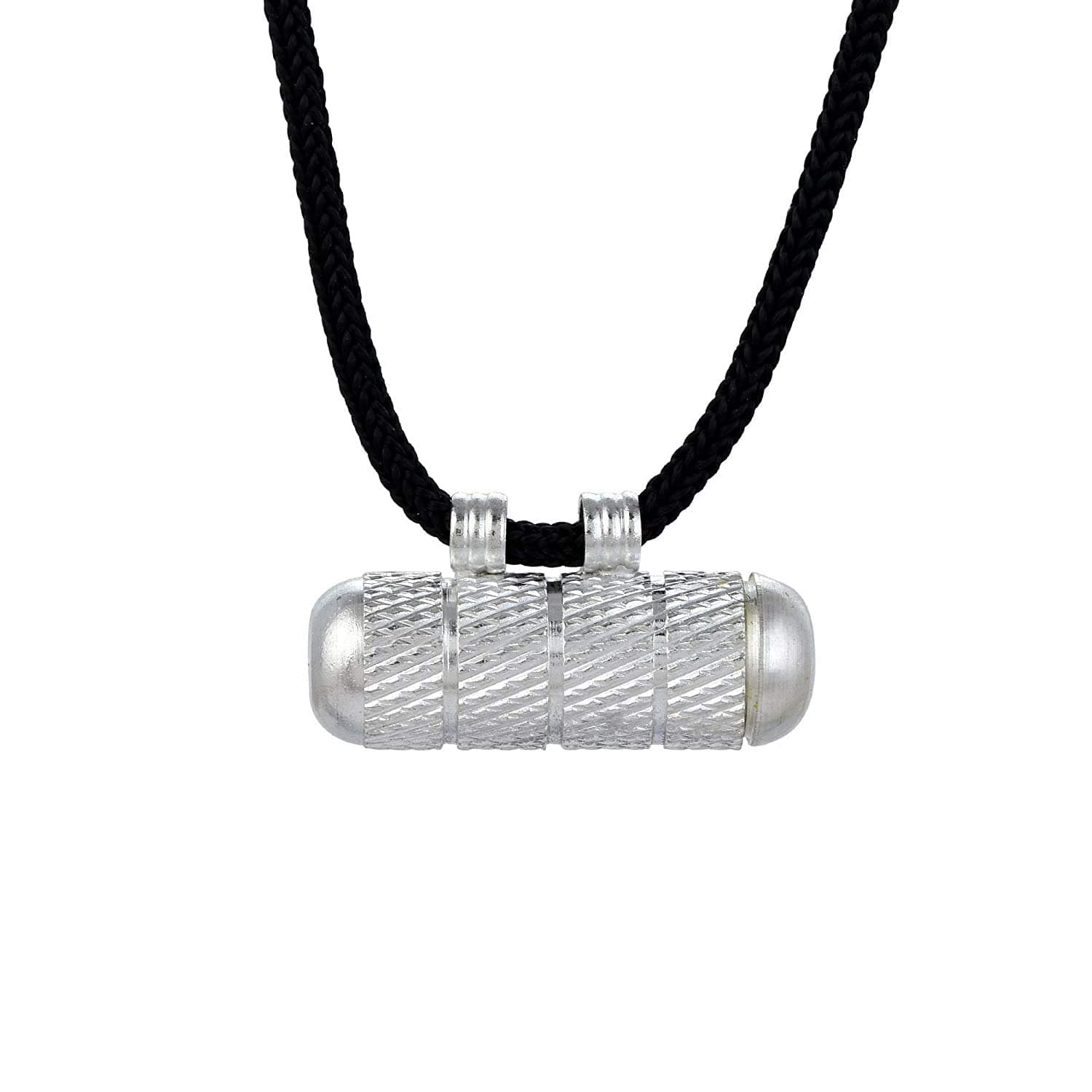 2 Piece Silver Oxidize Sterling-Silver Cylinder Tabeez/tabiz/taviz for Men and Women