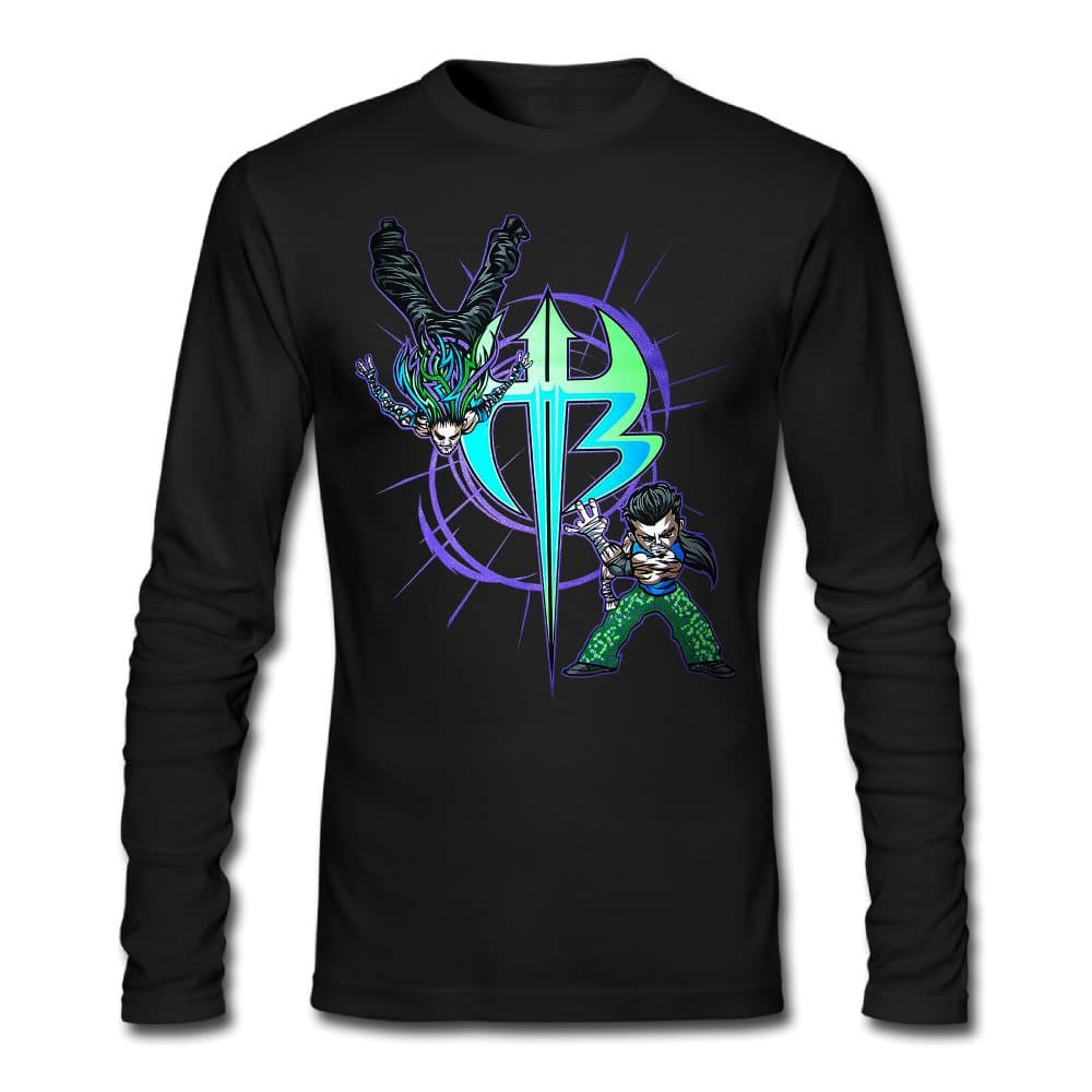 Men's Jeff Hardy Greatest Wrestler Long Sleeve T Shirt Cotton Tees Black