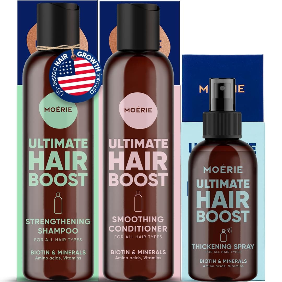Mineral Shampoo and Conditioner Plus Hair Spray Mega Pack – The Ultimate Hair Care Set – For Longer, Thicker, Fuller Hair - Vegan Hair Products – Paraben & Silicone Free Products