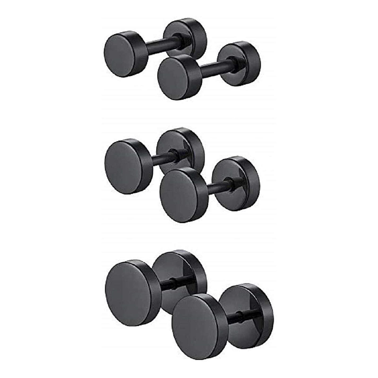 MEENAZEarrings men boyfriend girls women gents ear studs for men Stainless Steel Piercing Clip on Screw Bali Pierced Hoop Stud Huggie Magnetic earrings for boys silver black gold blue boys earrings