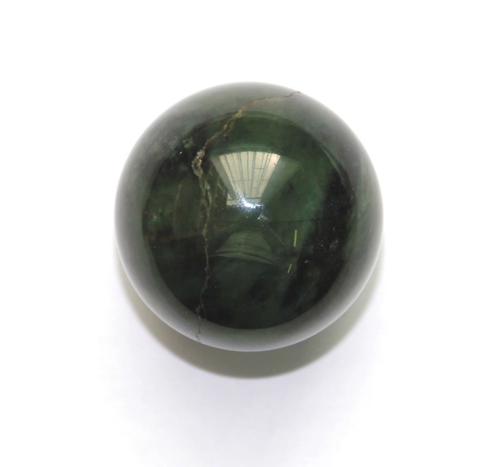 Shungite Club Jade, Nephrite Stone Sphere 41 mm