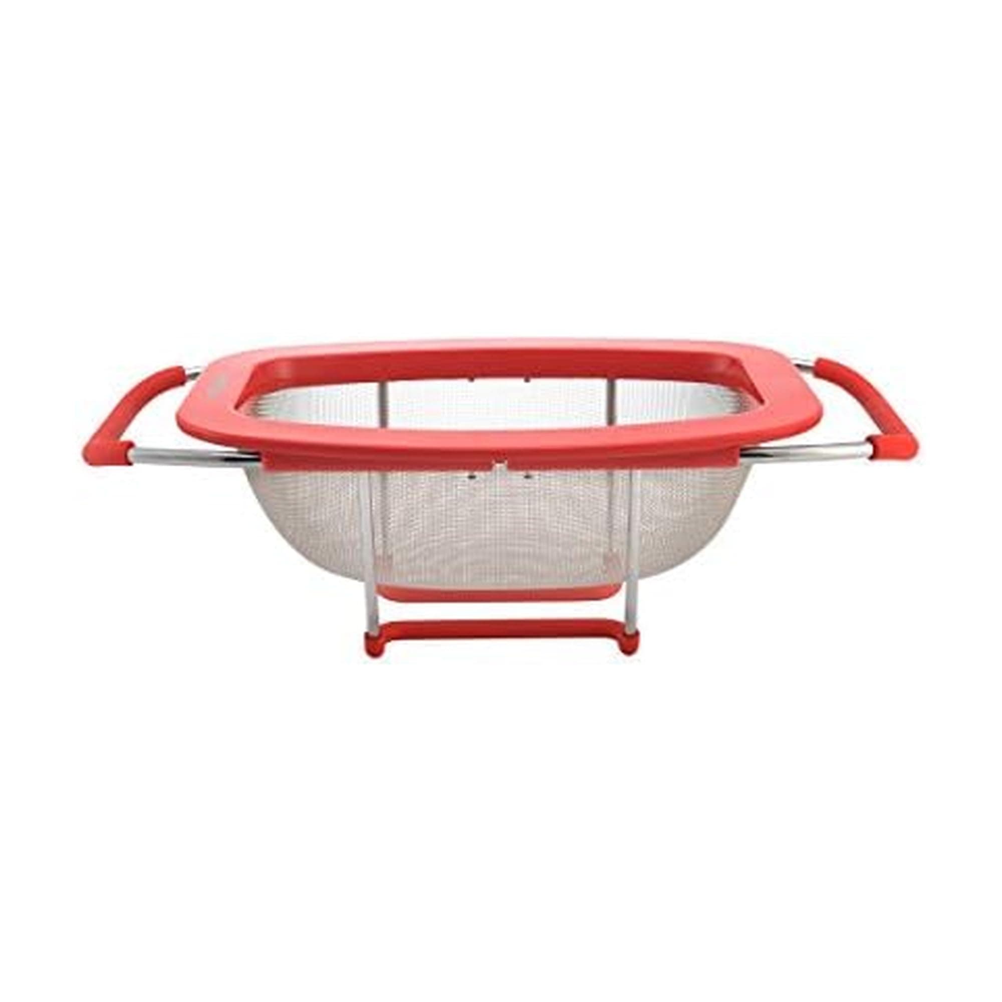 Farberware 5216427 Professional Stainless Steel Expandable Over-The-Sink Colander/Strainer, Red