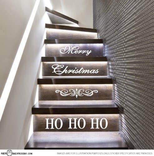 StickTak Stickers Ho Ho Ho Christmas Stairs Vinyl Decal Stickers Xmas Staircase Decoration ST1100 ONLY SOLD BY