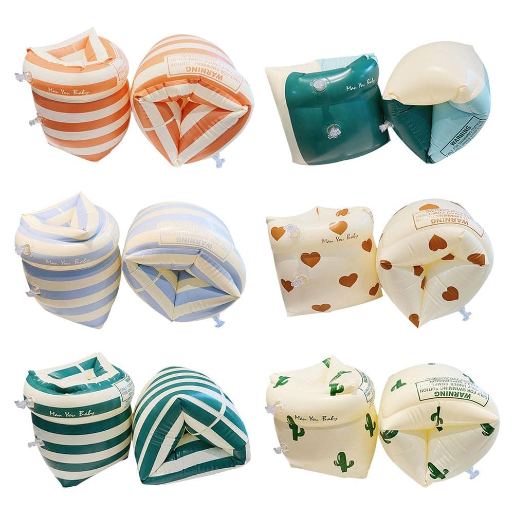 SANZEZ COOLive 2 Pair Float Arm Adult Kids Swimming Inflatable Arm Rings Portable Floating Circle Sleeves Pool Buoy Safety Armbands Swimming Equipment