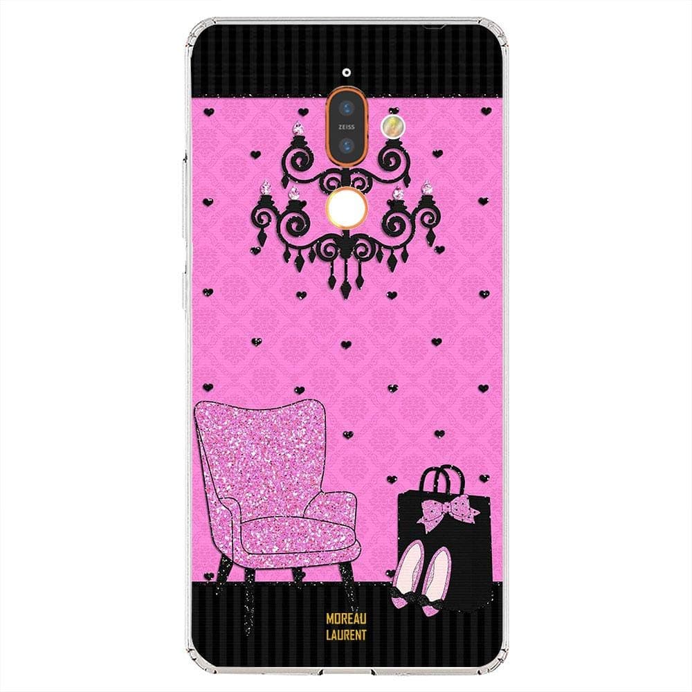 Nokia 7 Plus Case Cover Black and Pink Combination, Moreau Laurent Premium Phone Covers & Cases Design