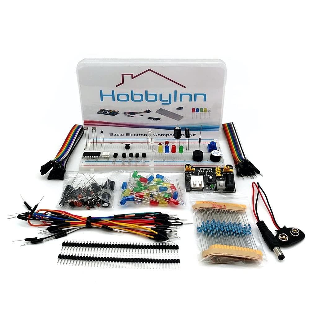 Basic Electronics Component Fun Kit Power Supply Module Jumper Wire 830 tie-Points Breadboard Precision Potentiometer Compatible with STM32 Raspberry Pi Arduino