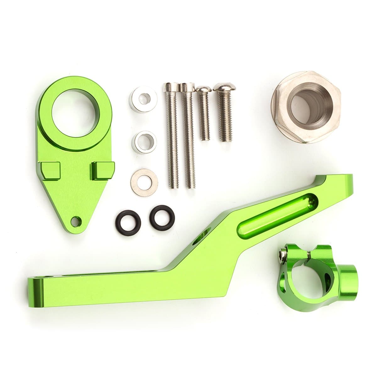 FXCNC Racing Motorcycle CNC Steering Damper Stabilizer Buffer Mounting Bracket Kit Compatible with Ninja 600 ZX636 ZX6R ZX-6R 2009-2019