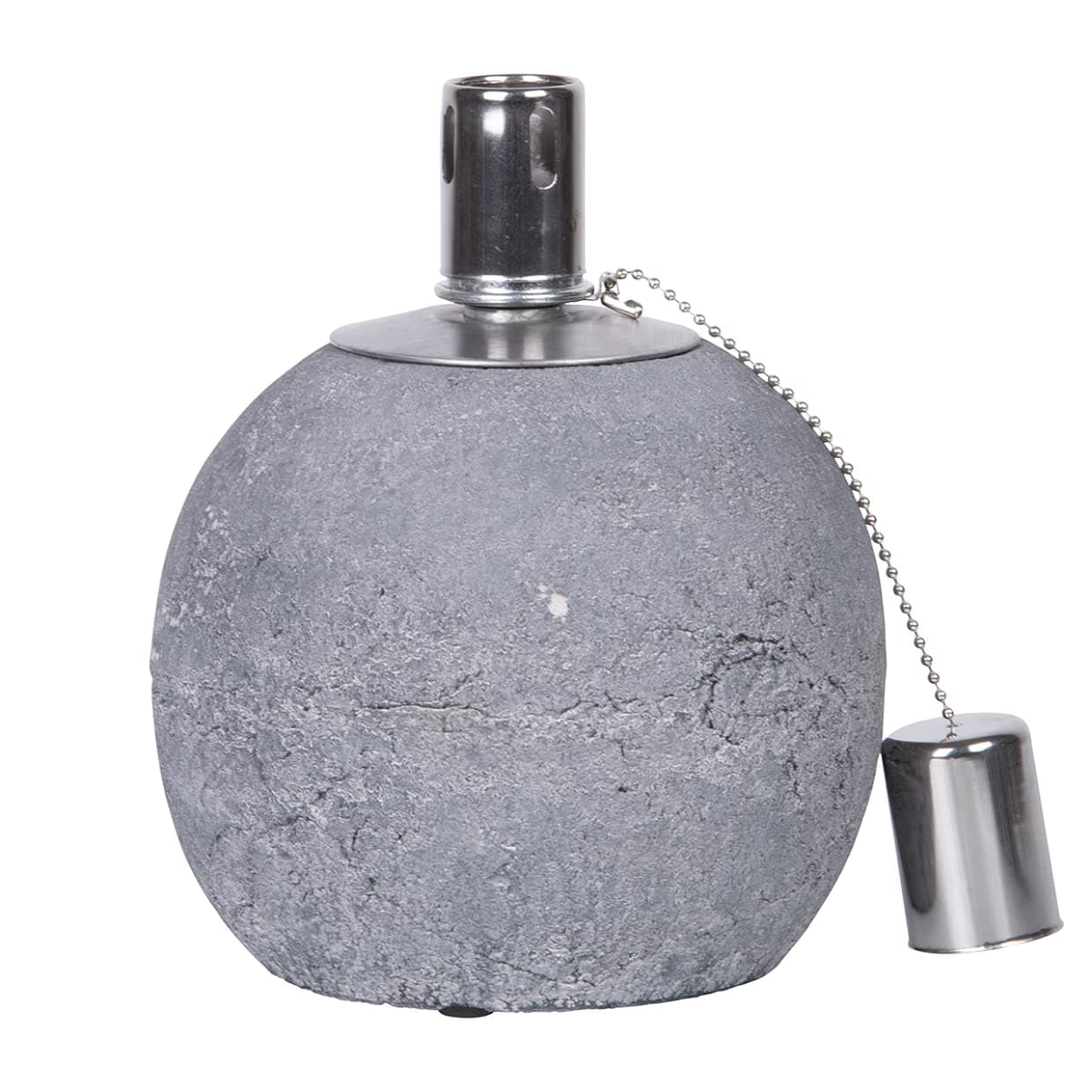 Oil Lamp Concrete Stainless Steel Wick Burner Ball Small Garden Outdoor