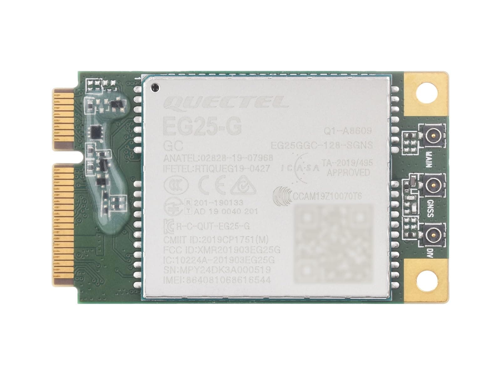 Waveshare Quectel EG25-G MPCIe Module, LTE Cat 4 Module With PCI Express Mini Card Form Factor, Supports Multiple Wireless Communication Modes, Integrates Multiple Industrial Standard Interfaces