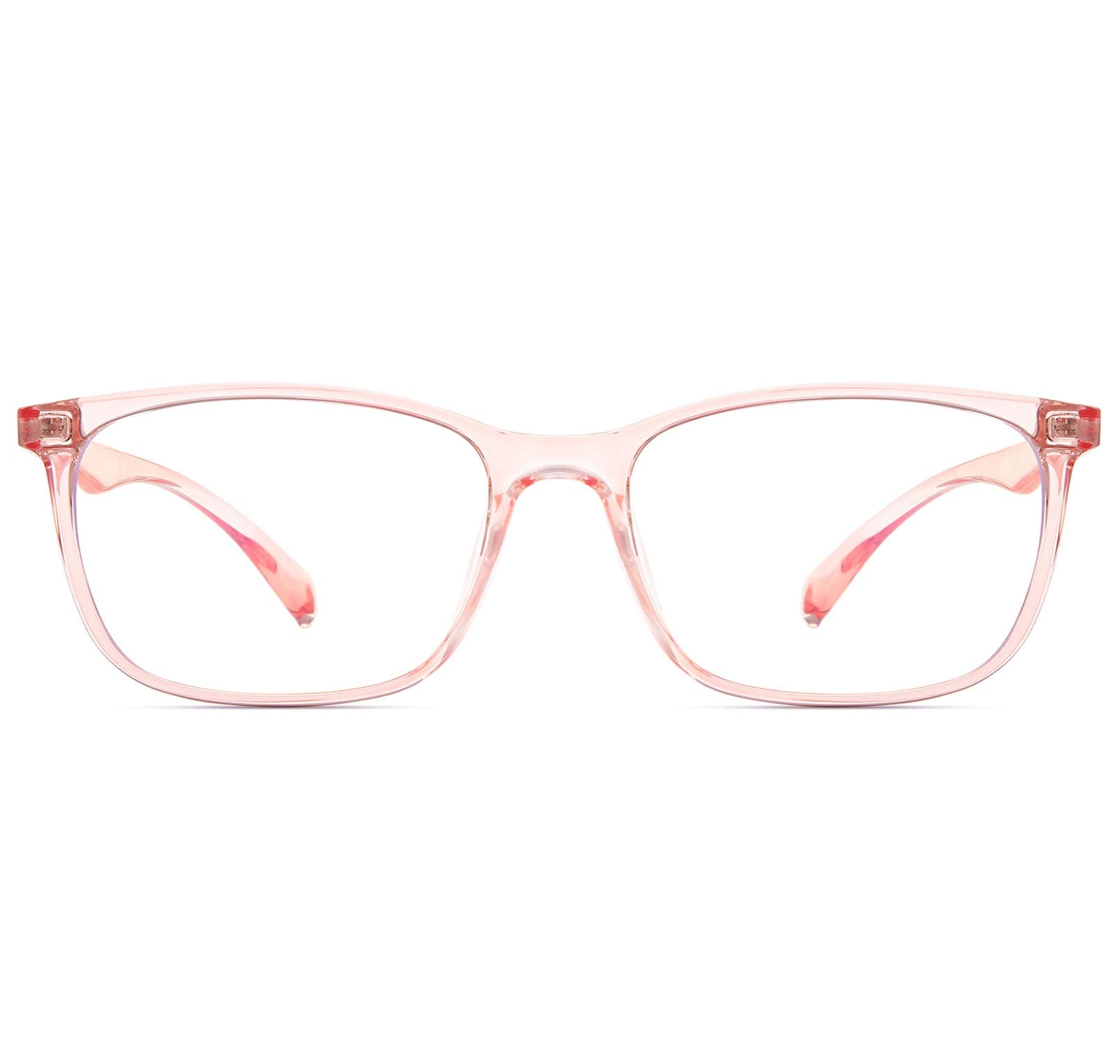 Blue Light Blocking Computer Glasses Women Anti Eyestrain UV Filter Lens Lightweight Pink Frame Eyeglasses (Clear Pink)
