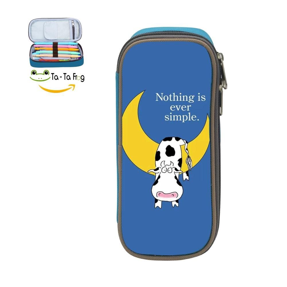 Custom Nothing Is Ever Simple Pencil Case - Big Capacity Double Zipper Multifunctional Blue Stationery Bag For Girls Boys