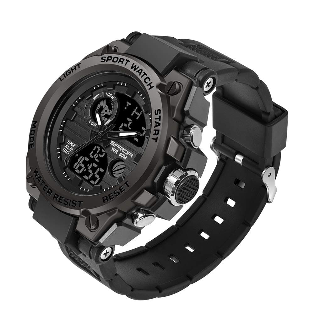 Men's Watches Sports Outdoor Waterproof Military Wrist Watch Date Multi Function Tactics LED Alarm Stopwatch