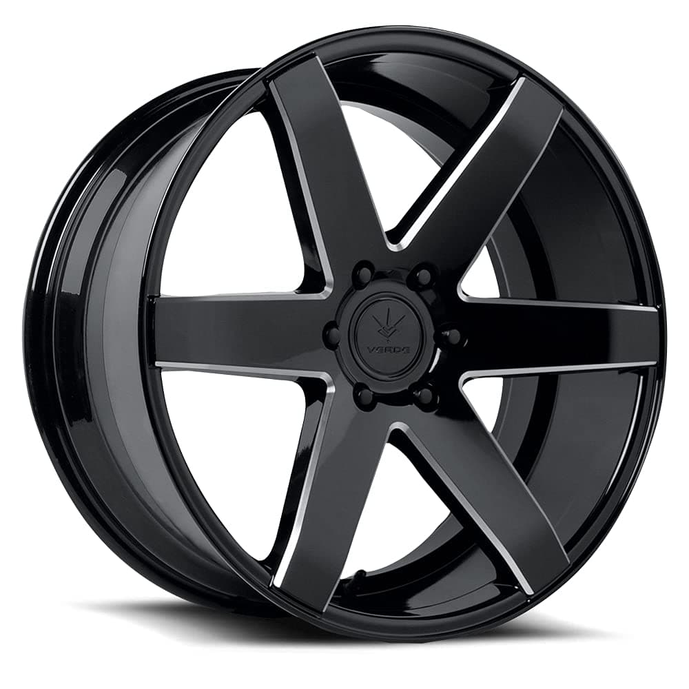 V24 Invictus Gloss Black/Milled Windows Wheel 22x9.5"/5x120mm/+35mm Offset