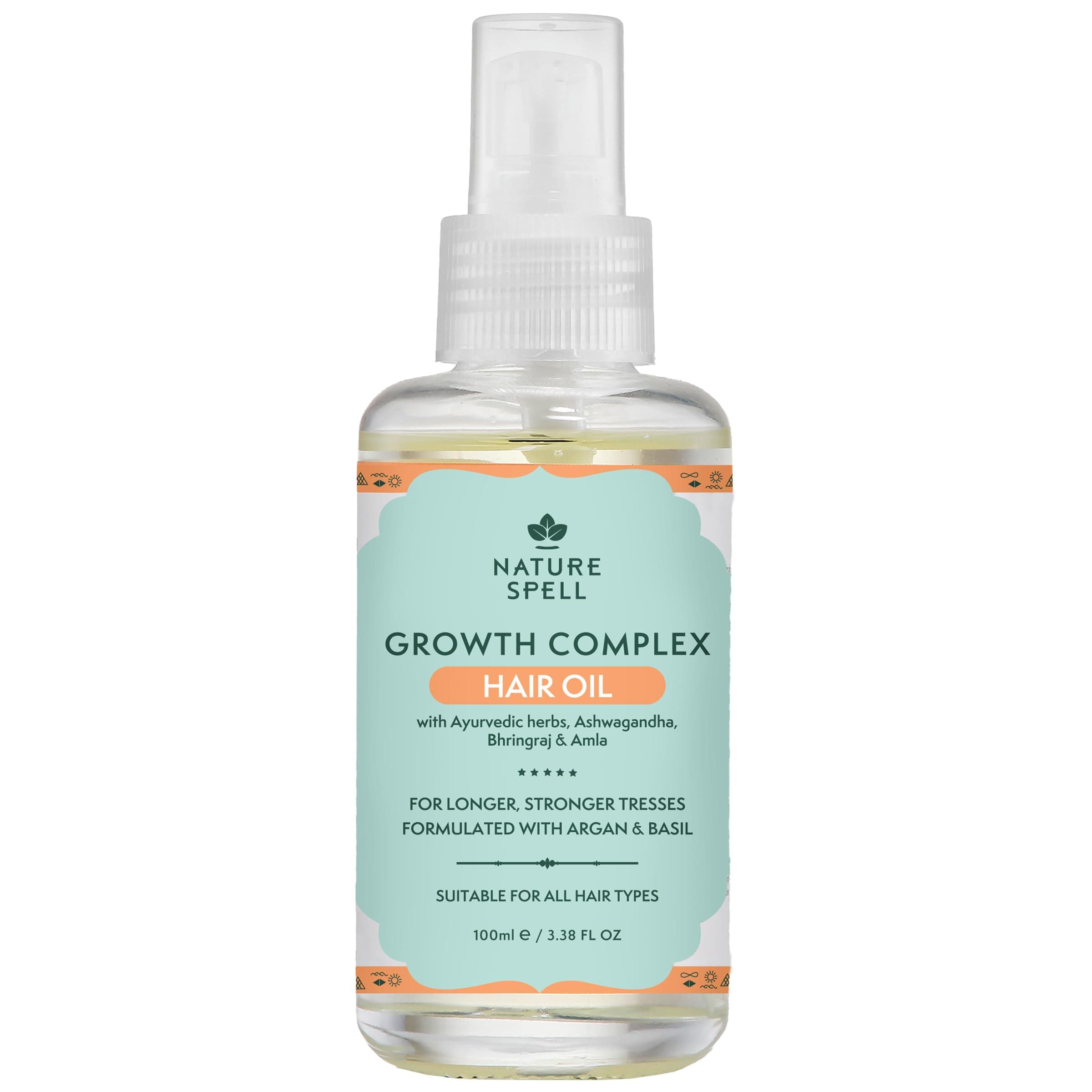 Nature Spell Lightweight Hair Oil, Nourishing Oil for Frizz Control, Heat Protectant, Hydrates & Strengthens Dry Damaged Strands, Smooths Split Ends, Adds Shine, For All Types, Vegan, 100ml