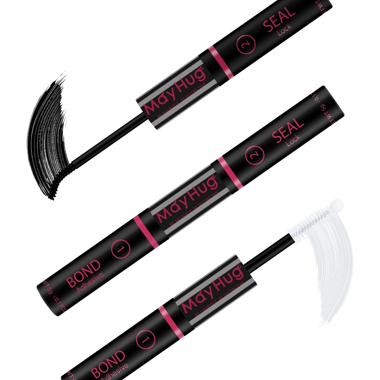 Mayhug Lash Bond and Seal Lash Glue Bond and Seal Long Lasting Strong Hold Waterproof 2 in 1 Cluster Eyelash Glue for DIY Lash Extensions