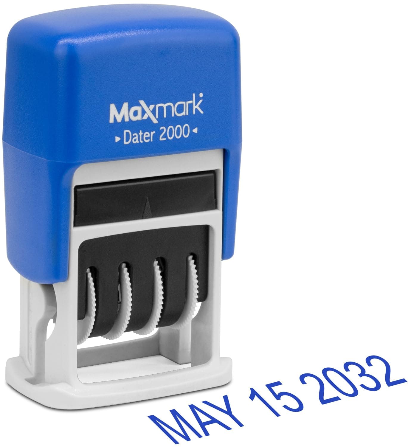 MaxMark Dater 2000, Self Inking Small Date Stamp with Ink Blue