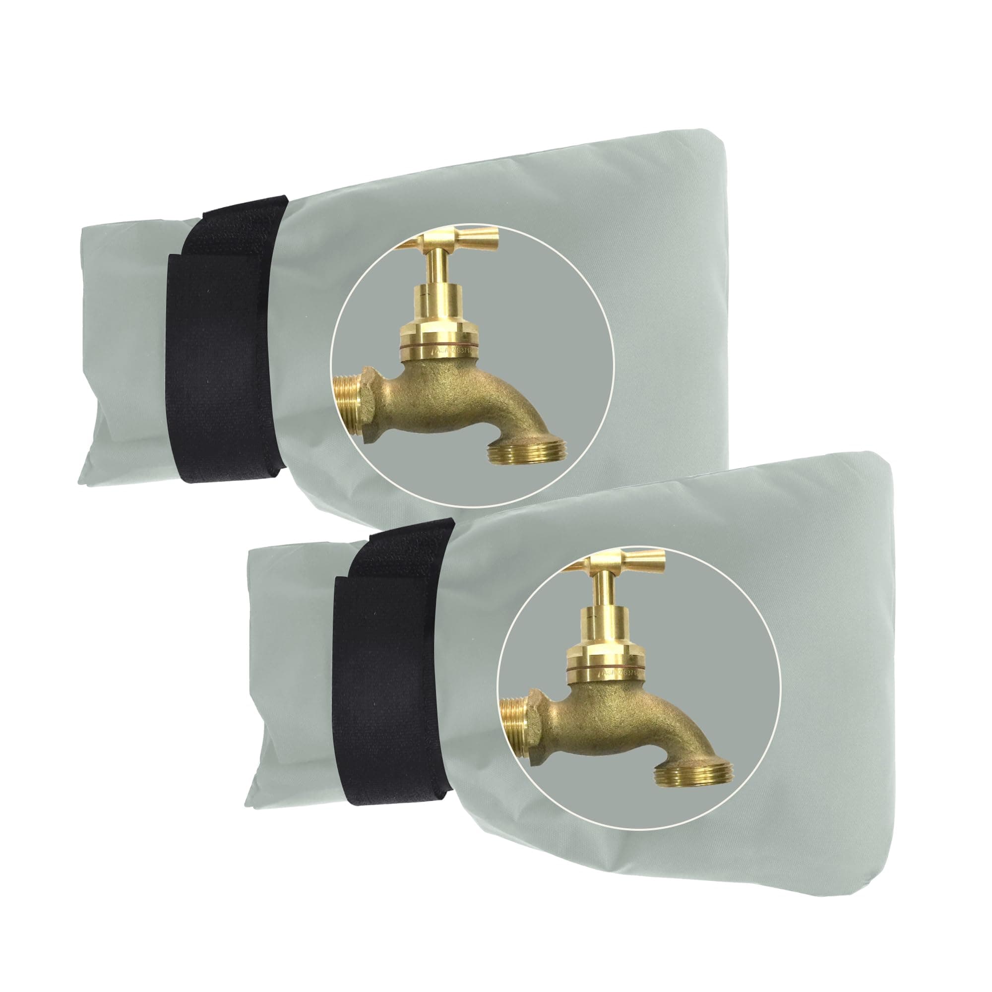 WELLCO7.3" H x 5.9" W Outdoor Faucet Cover for Winter Freeze Protection,Hose Bib Covers for Wall Taps Outside,Antifreeze Insulated Water Faucet Cover Socks,2Pcs,Grey