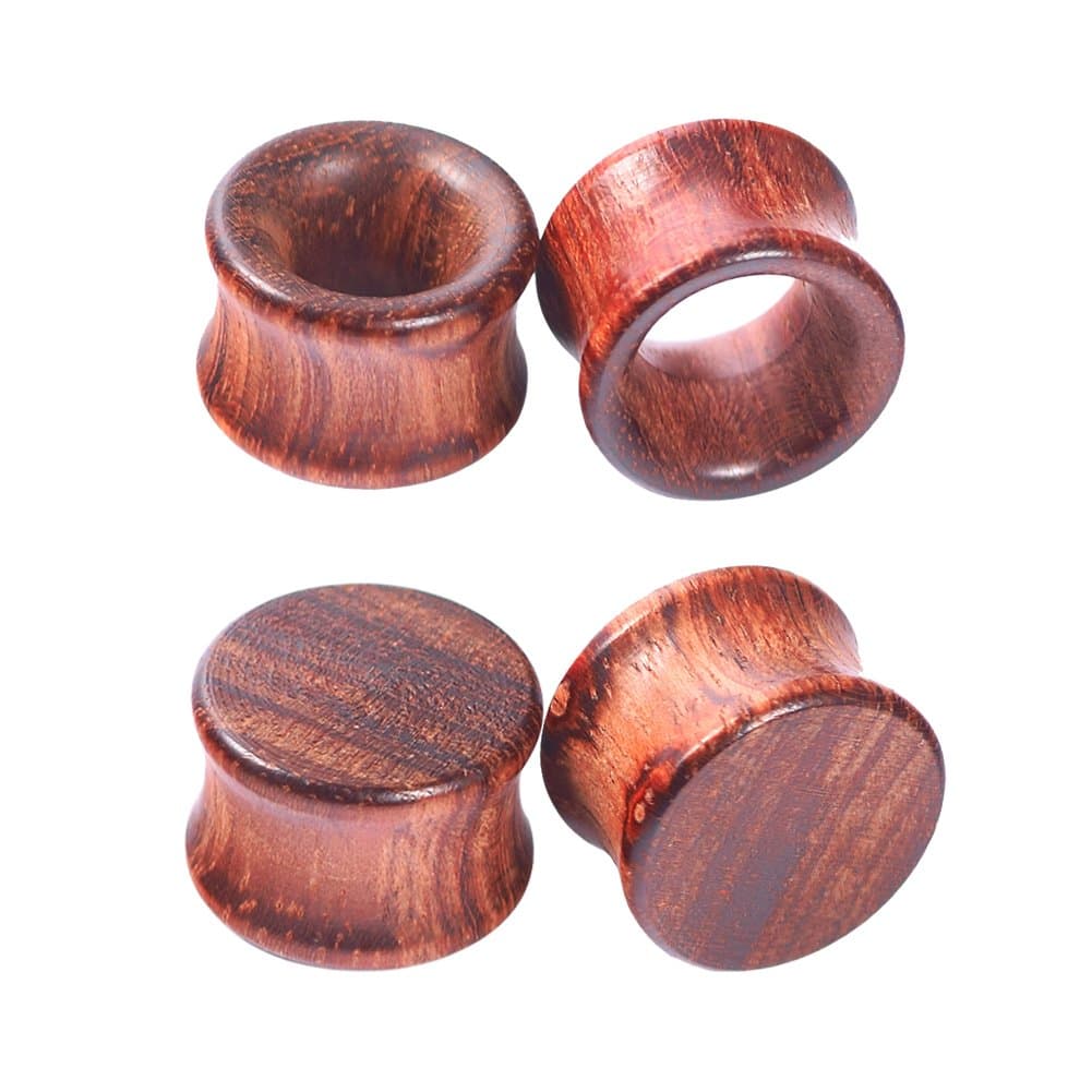 1Pair/2Pair Vintage Brown Natural Wood Double Flared Ear Tunnels Expander Plugs Stretcher