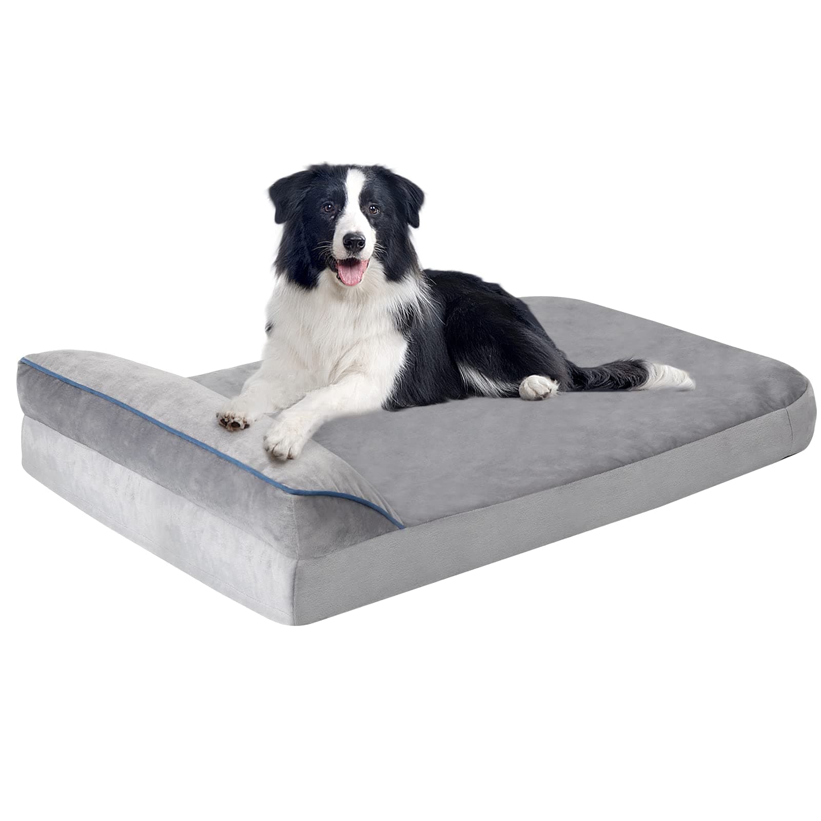 Orthopedic Dog Bed, Washable Dog Beds Sofa for Small, Medium and Large Dogs, Bolster Dog Bed Couch with Removable Washable Cover (Small(19''*10''), Dark Grey)