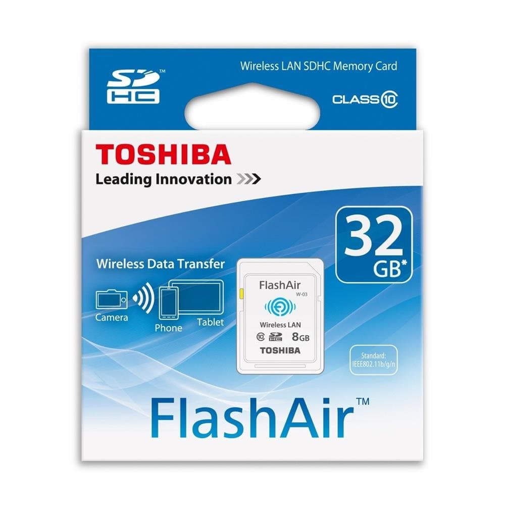 Toshiba FlashAir W-03 8GB Wireless SD Flash Memory Card Wi-Fi Full HD - SD-F08AIR03(8