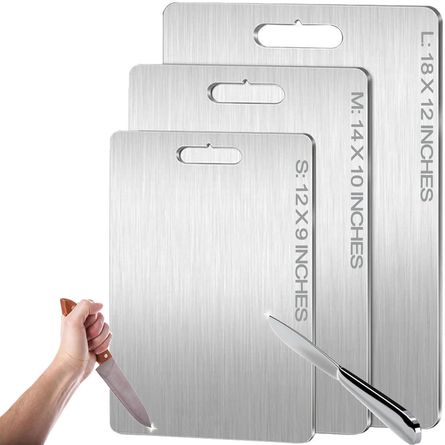Titanium Cutting Boards - Titanium cutting boards, 100% pure titanium cutting boards, ensure the original flavor of ingredients, easy to clean and free of impurities. (13.5 * 9)