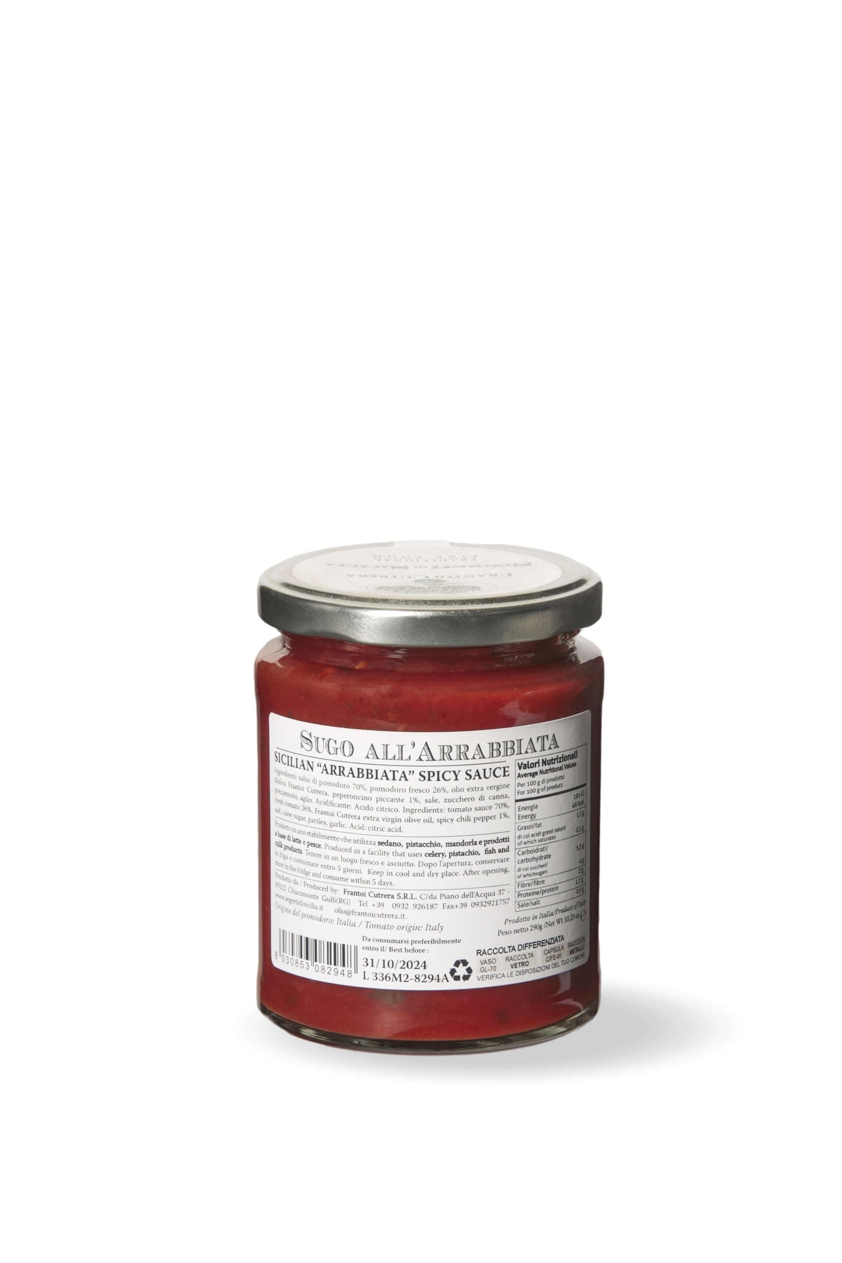 - Arrabbiata spicy tomato sauce - Traditional Sicilian Recipe - 10.23 oz